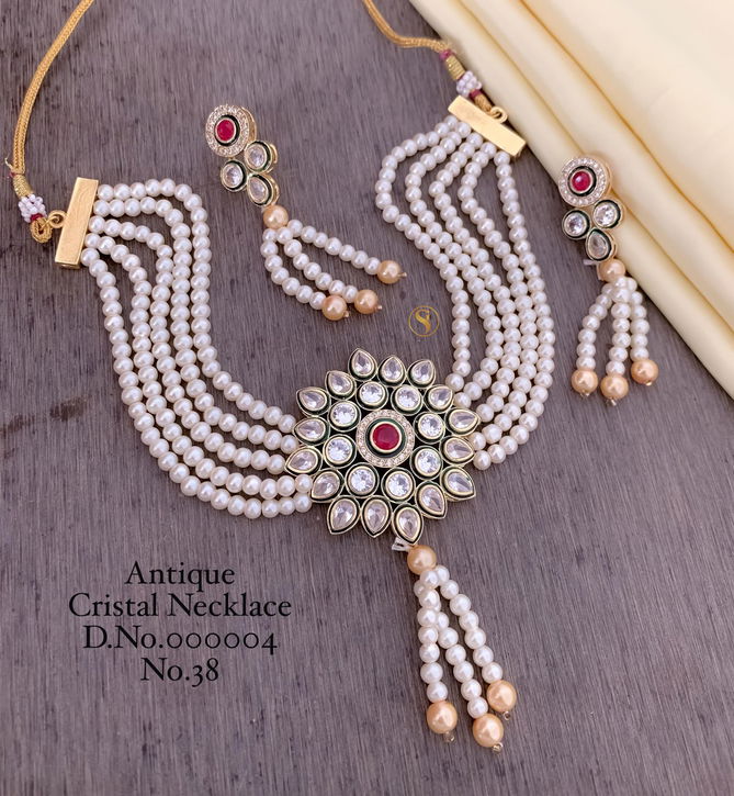 18 Antique Designer Crystal Necklace Set Wholesale Shop In Surat
